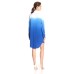 G.H. Bass & Co. Women’s Soft Rayon Twill Dress, Lapis Combo, SIZE Small
