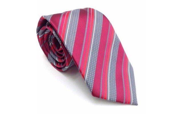  Men’s Priceless Stripe Tie, Red, One Size