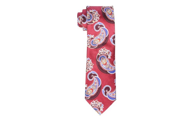  Men’s Uptown Elegant Paisley Tie, Red, One Size