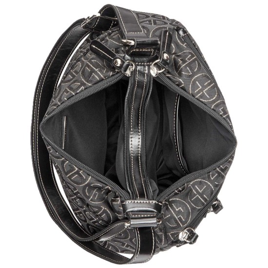  Circle Signature Lurex Handbag Hobo (Black)