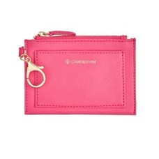 Giani Bernini Womens Faux Leather Keychain Coin Pouch Pink O/S