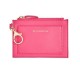  Womens Faux Leather Keychain Coin Pouch Pink O/S