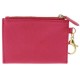  Womens Faux Leather Keychain Coin Pouch Pink O/S