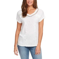 Gloria Vanderbilt Ladies’ Women's V-Neck Embroidered Blouse T-Shirt Tops