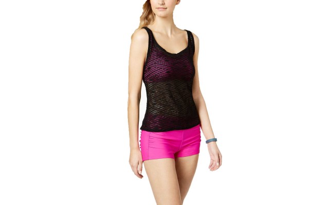   Women’s Sporty Splice Layered Crochet Swimsuit Tank Tops