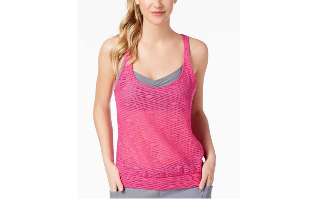   Women’s Sporty Splice Layered Crochet Swimsuit Tank Tops