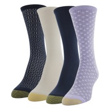 Gold Toe Women’s 4-Pk. Geo Repeat Crew Socks (Assorted colors, 6-9)