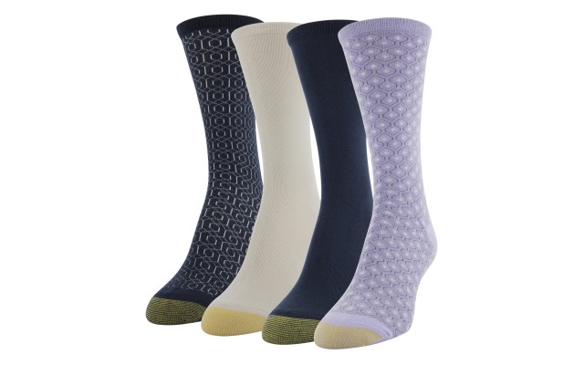  Women’s 4-Pk. Geo Repeat Crew Socks (Assorted colors, 6-9)
