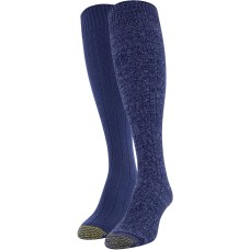Gold Toe Women’s Ultra Soft Recycled Cable Knee High Boot Socks, 2 Pairs