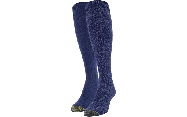  Women’s Ultra Soft Recycled Cable Knee High Boot Socks, 2 Pairs
