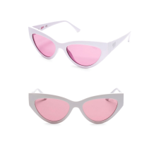 Guess 55MM Pink Lenses Wraparound Sunglasses (One Size, White)