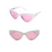  55MM Pink Lenses Wraparound Sunglasses (One Size, White)