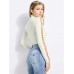  Holly Cutout O-Ring Turtleneck (Whisper White, XL)