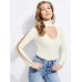  Holly Cutout O-Ring Turtleneck (Whisper White, XL)