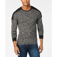 Guess Men’s Colorblocked Heathered Sweater (Gray, Small)