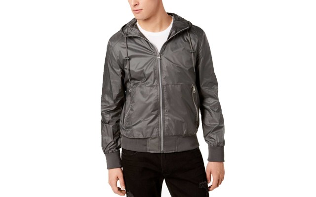  Men’s Hooded Windbreaker (Medium Gray, Medium)