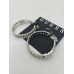  Silver-Tone Hoop Earrings with 3 Baguettes