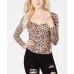  Women's Freedia Ruched Long-Sleeve Blouse Pullover Shirt Tops