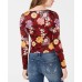  Women’s Long Sleeve Mikah Ruched Top (Elysian Floral, M)