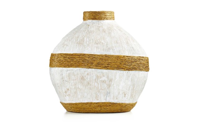  Coin Shaped Vase with Cord
