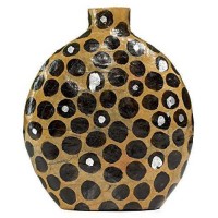 Heart of Haiti Vase, Spotted Black & White Papier Mache