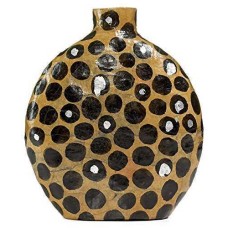 Heart of Haiti Vase, Spotted Black & White Papier Mache