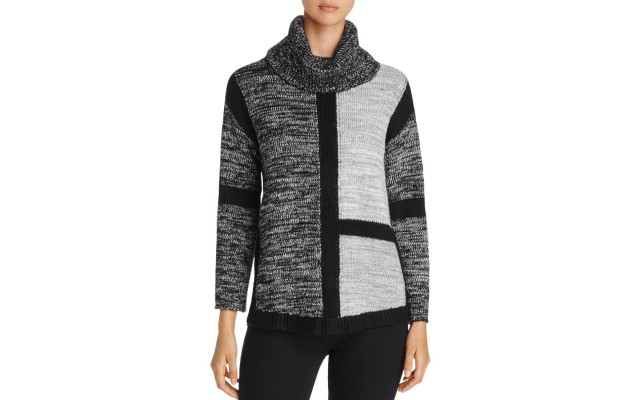  B Women's Tonal Color-Block Sweaters, Grey, Medium