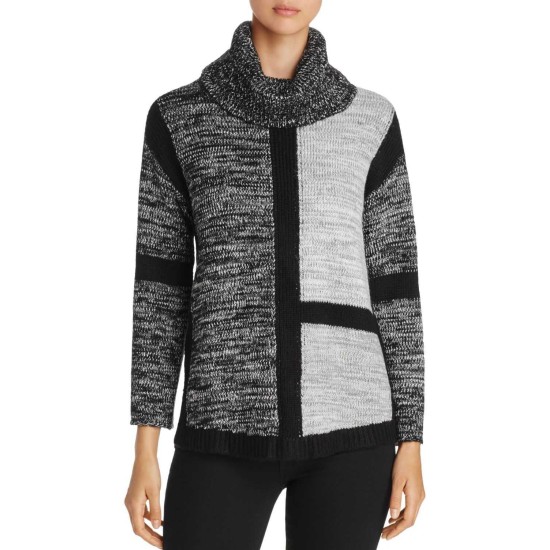  B Women's Tonal Color-Block Sweaters, Grey, Large