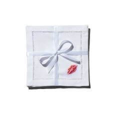 Henry Handwork Kiss Cocktail Napkins, Set of 4