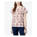  Juniors Short-Sleeve Back-Zip (Ivory Floral, Large)