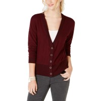 Hippie Rose Juniors’ Snap-Front Hacci Cardigan (Wine)