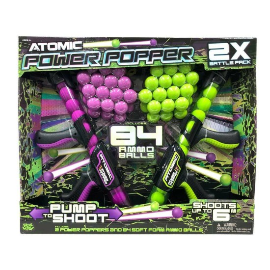  2 x Atomic Power Popper Battle Pack with 84 Balls