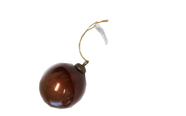  2 Green, 2 Brown Snowball Christmas Tree Ball Ornaments