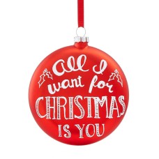 Holiday Lane ‘All I Want’ Glass Disk Ornament