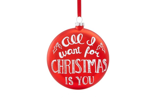  ‘All I Want’ Glass Disk Ornament