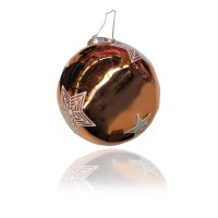 Holiday Lane Beautiful Keepsake Red Glass Santa’s Favorite Christmas Tree Ball Ornament (Brown)