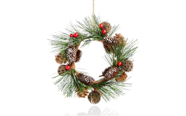  Christmas Cheer Pinecone Wreath Ornament