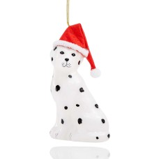 Holiday Lane Dog in Santa Hat Ornament