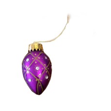 Holiday Lane Glass Ornament Glitter Purple