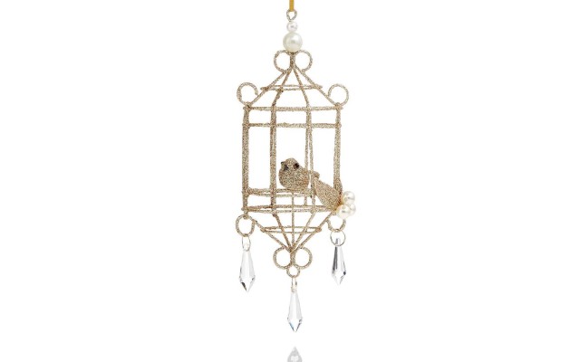  Gold Bird Cage Ornament