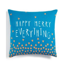 Holiday Lane Happy Merry Everything Decorative Pillow (Blue)