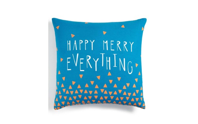  Happy Merry Everything Decorative Pillow (Blue)