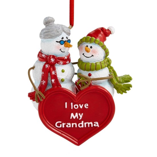 “I Love My Grandma” Snowmen Ornament