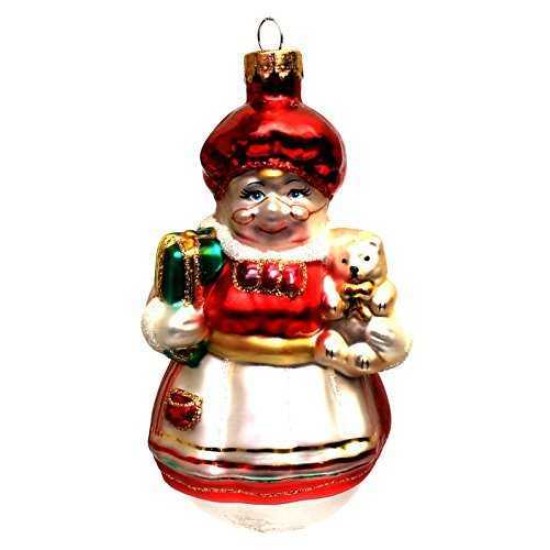  Molded Glass Mrs. Claus 4″ Christmas Ornament