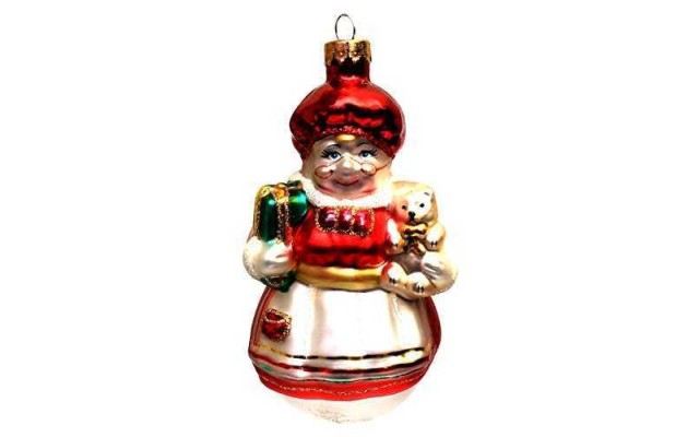 Holiday Lane Molded Glass Mrs. Claus 4″ Christmas Ornament