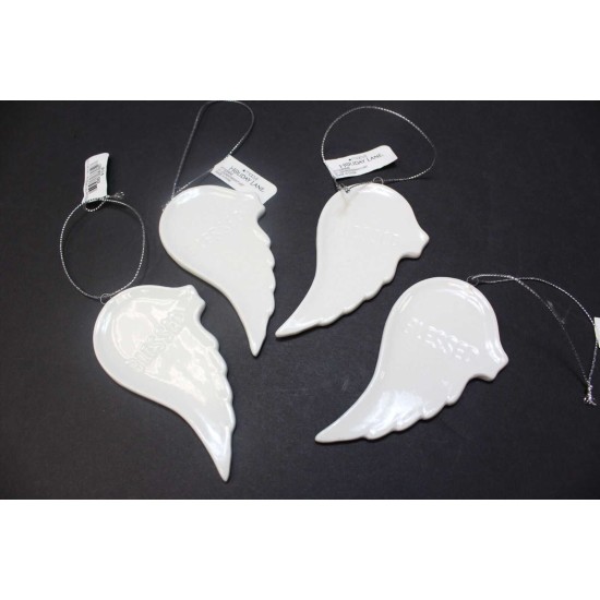  Porcelain Angel Wing Blessed Heart Tree Ornament