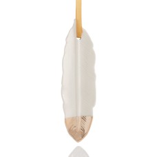 Holiday Lane Porcelain Leaf Dipped In Gold-Tone Ornament