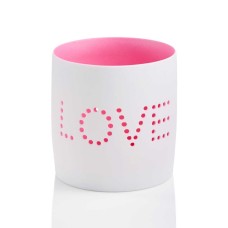 Holiday Lane Porcelain Love Led Candle Holder (White)