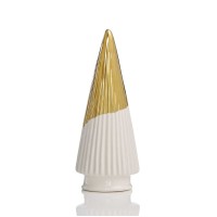 Holiday Lane Porcelain White/Gold Tree Christmas