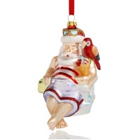 Holiday Lane Santa with a Drink Ornament